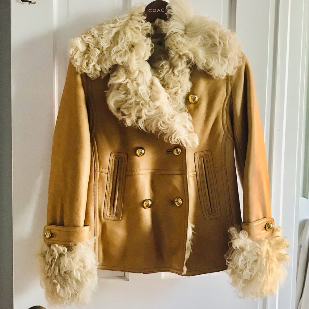 🌹COACH🌹Shearling Leather Coat